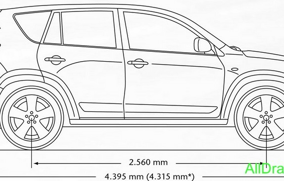 Toyota RAV4 (2007) (Тоёта РАВ4 (2007)) - чертежи (рисунки) автомобиля